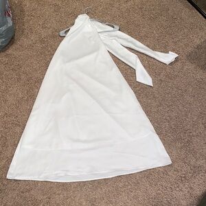 Cream/white Halter Neck Tie Dress